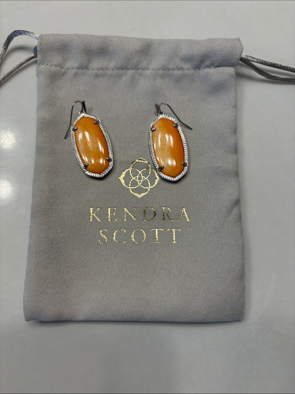 Kendra Scott Carley Drop Earrings in Vibrant Orange